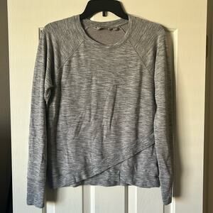Athleta EUC gray sweatshirt with a wrap detail in front size S